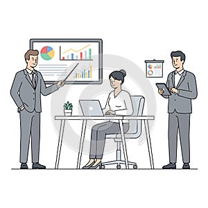 Team Presentation Vector Illustration