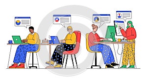 Creative Teamwork Diverse Professionals Collaborating on Projects in Modern Office Space