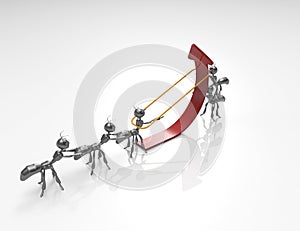 Team Pulling Up an Arrow-concept