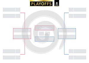 8 Team Single Elimination Bracket. Tournament Bracket for playoffs on white background photo