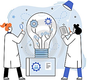 Team solving complex problems. Teamwork vector illustration metaphor. Solution solve problem concept