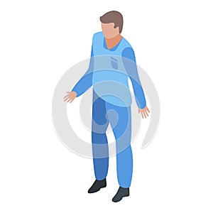 Team sport medical help icon, isometric style