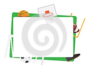 Team sports green frame isolated Basketball, football, basketball