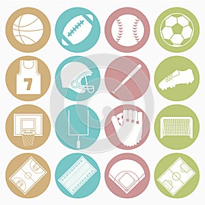 Team sports icons set