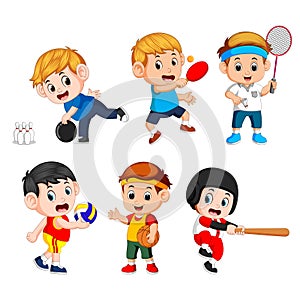 Team sports for kids including Basketball, Baseball, Bowling, volleyball, badminton, table tennis
