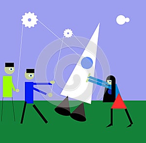 team starting project illustration