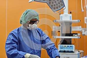 Team surgeon at work in operating room