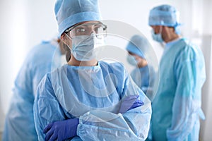 A team of surgeons at work in the operating room