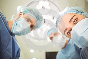 Team of surgeons working together