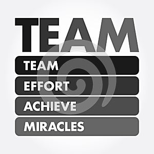 TEAM - Team Effort Achieve Miracles acronym