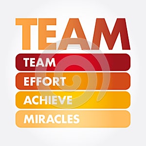 TEAM - Team Effort Achieve Miracles acronym