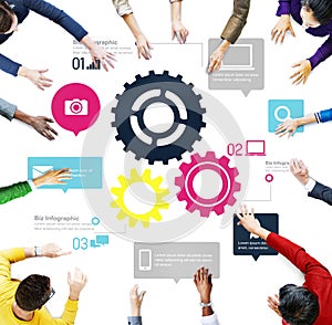 Team Teamwork Cog Functionality Technology Business Concept photo
