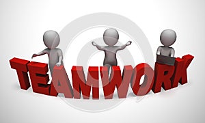 Team or teamwork concept icon means collective solidarity and collusion - 3d illustration photo