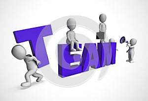 Team or teamwork concept icon means collective solidarity and collusion - 3d illustration photo