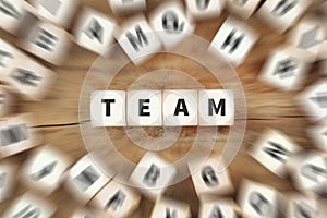 Team teamwork success successful together dice business concept