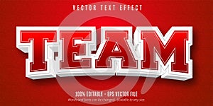 Team text, sport style editable text effect photo