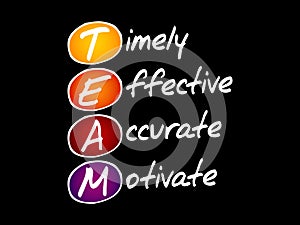TEAM - Timely, Effective, Accurate, Motivate