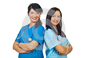 Team of two doctors women