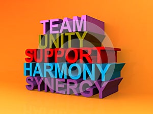 Team unity support harmony synergy