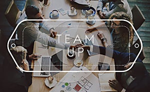 Team Up Support Strategy United Alliance Concept photo