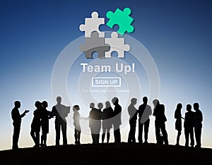 Team Up Teamwork Collaboration Togetherness Concept