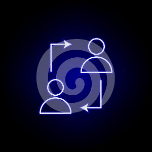 Team, users, workers icon. Elements of Human resources illustration in neon style icon. Signs and symbols can be used for web,