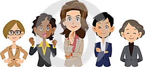 Team of various racial business _ women _ upper body