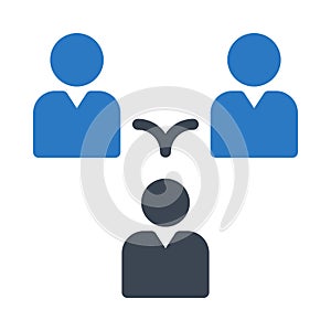 Team glyph color flat vector icon