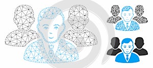 Team Vector Mesh Network Model and Triangle Mosaic Icon
