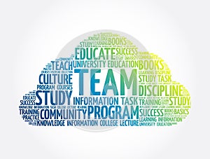 TEAM word cloud, business concept background