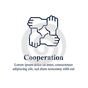 Team work, cooperation or collaboration, unity or trust, partnership concept, employee engagement