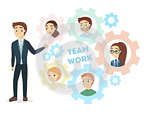 Team work gears.