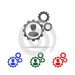 Team work icon. Elements of human resource in multi colored icons. Business, human resource sign. Looking for talent. Search man v