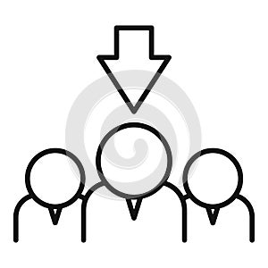 Team work icon outline vector. Success direction