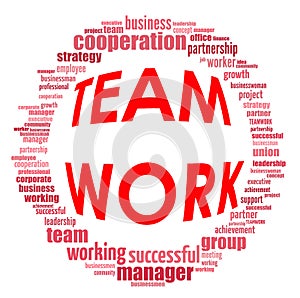 Team work info-text graphics and arrangement concept