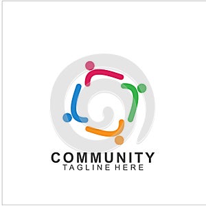 Team Work Logo Design. Social Network Family Friends icon