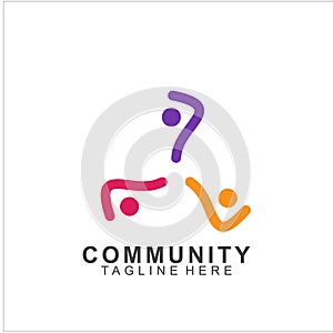 Team Work Logo Design. Social Network Family Friends icon