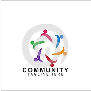 Team Work Logo Design. Social Network Family Friends icon