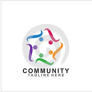 Team Work Logo Design. Social Network Family Friends icon