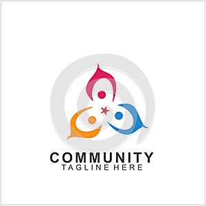 Team Work Logo Design. Social Network Family Friends icon