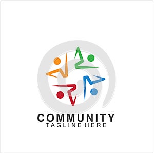 Team Work Logo Design. Social Network Family Friends icon
