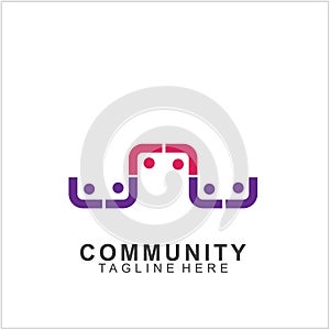 Team Work Logo Design. Social Network Family Friends icon