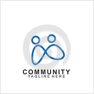 Team Work Logo Design. Social Network Family Friends icon