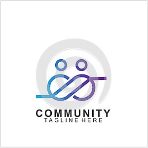 Team Work Logo Design. Social Network Family Friends icon