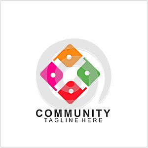 Team Work Logo Design. Social Network Family Friends icon