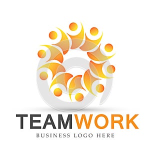 Team work logo partnership education celebration group work people symbol icon vector designs on white background