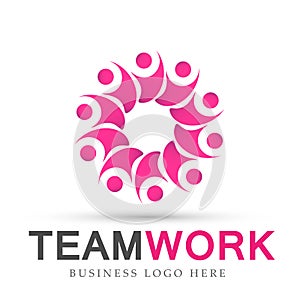 Team work logo partnership education celebration group work people symbol icon vector designs on white background