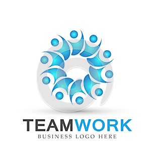 Team work logo partnership education celebration group work people symbol icon vector designs on white background