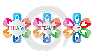 Team Work Logo - Rounded Team Work Union People Logo Template- Circular Business Team United Logo