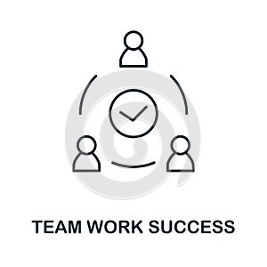 Team Work Success line icon. Element sign from networking collection. Team Work Success outline icon sign for web design